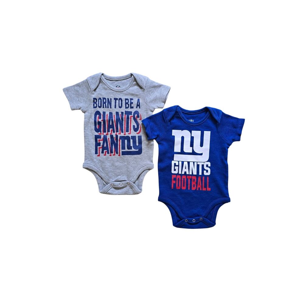 NFL New York Giants Football Team Baby Bodysuits 2 Piece Bundle Size 0-3 Months‎